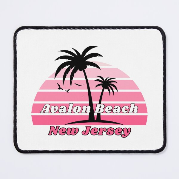 Item preview, Retro Cool Avalon Beach New Jersey Palm Tree at Sunset Souvenirs designed and sold by karmdaf.