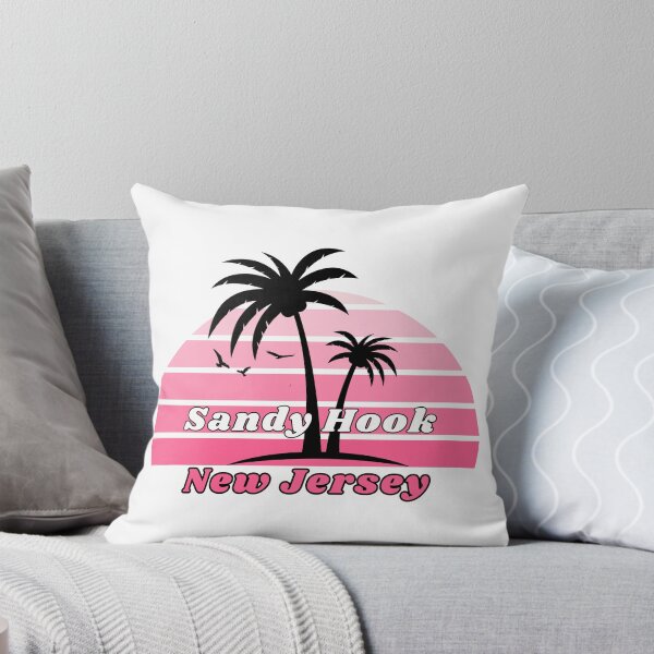 Item preview, Retro Cool Sandy Hook Beach New Jersey Palm Tree at Sunset Souvenirs designed and sold by karmdaf.