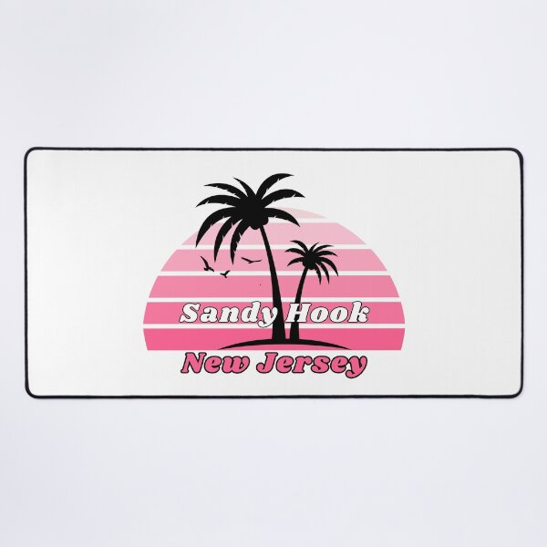 Item preview, Retro Cool Sandy Hook Beach New Jersey Palm Tree at Sunset Souvenirs designed and sold by karmdaf.
