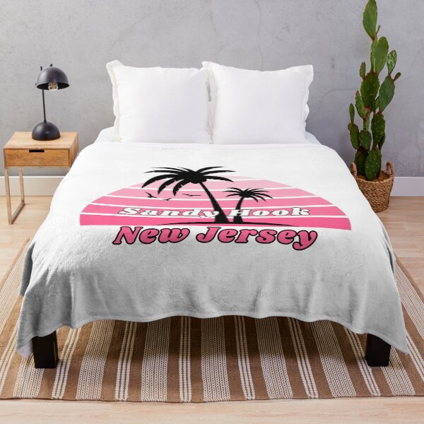 Item preview, Retro Cool Sandy Hook Beach New Jersey Palm Tree at Sunset Souvenirs designed and sold by karmdaf.