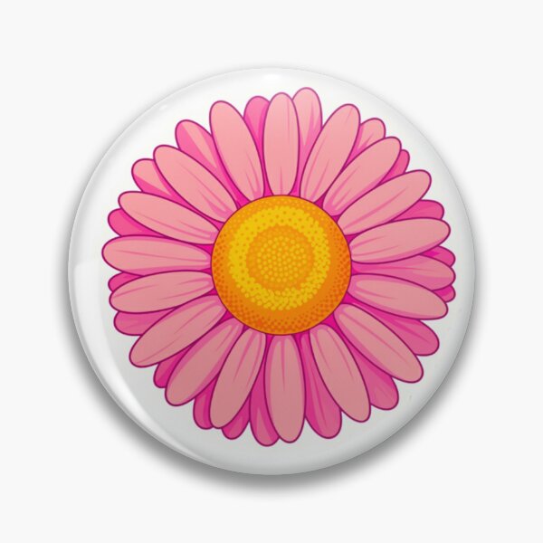 Item preview, HOT PINK RETRO PINK DAISY STICKER  designed and sold by Arts4U.