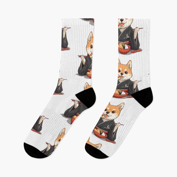 Item preview, Cute dog eating sushi in a kimono The Sushi-Loving Shiba designed and sold by katerynaS99.