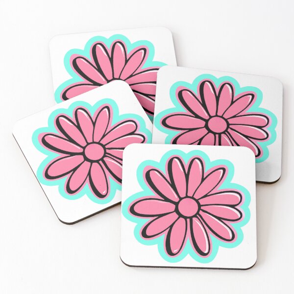 Item preview, PINK RETRO DAISY STICKER COLORFUL  FUN designed and sold by Arts4U.