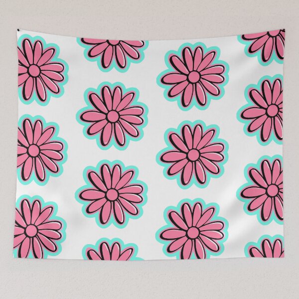 Item preview, PINK RETRO DAISY STICKER COLORFUL  FUN designed and sold by Arts4U.