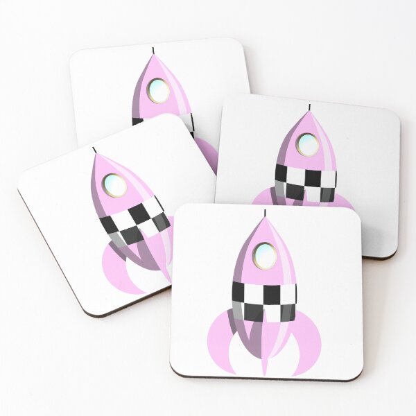Item preview, Pink Retro Futuristic Space Rocket designed and sold by Ravvick.