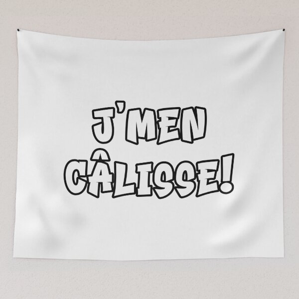 Item preview, j'men câlisse - graffiti style black text design designed and sold by EmeraldeaArt.