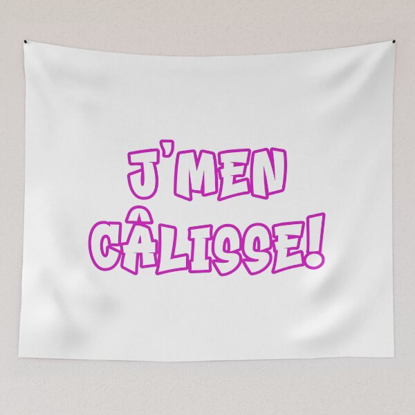 Item preview, j'men câlisse - graffiti style pink text design designed and sold by EmeraldeaArt.
