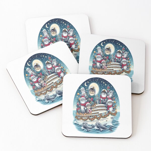 Item preview, Merry cozy sea Christmas on a yacht at sea,RBCozyHolidays,CozyHolidays designed and sold by Expressions-Sel.