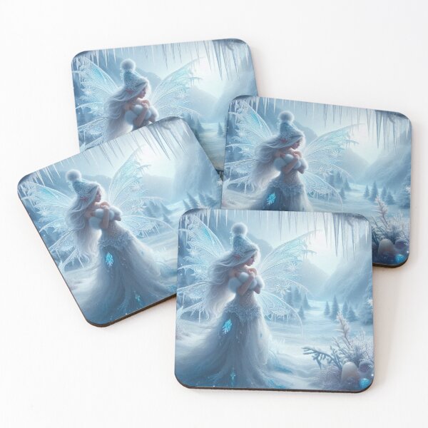 Item preview, "Winter's Whisper" - Enchanted Fairy in Snowy Wonderland Art Print designed and sold by Jesshelms83.