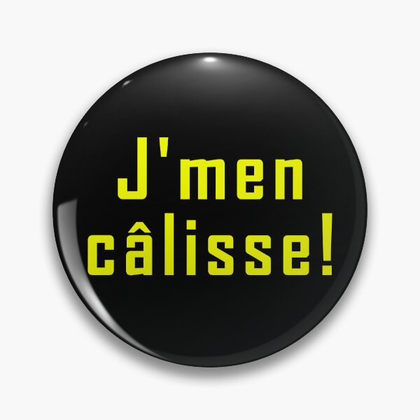 Item preview, j'men câlisse - yellow text design designed and sold by EmeraldeaArt.