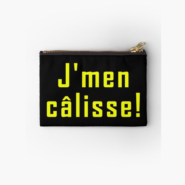 Item preview, j'men câlisse - yellow text design designed and sold by EmeraldeaArt.