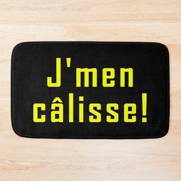 Item preview, j'men câlisse - yellow text design designed and sold by EmeraldeaArt.