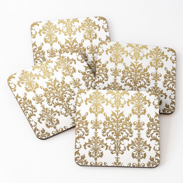 Item preview, White & Gold Damask  designed and sold by DesignsByPrnces.