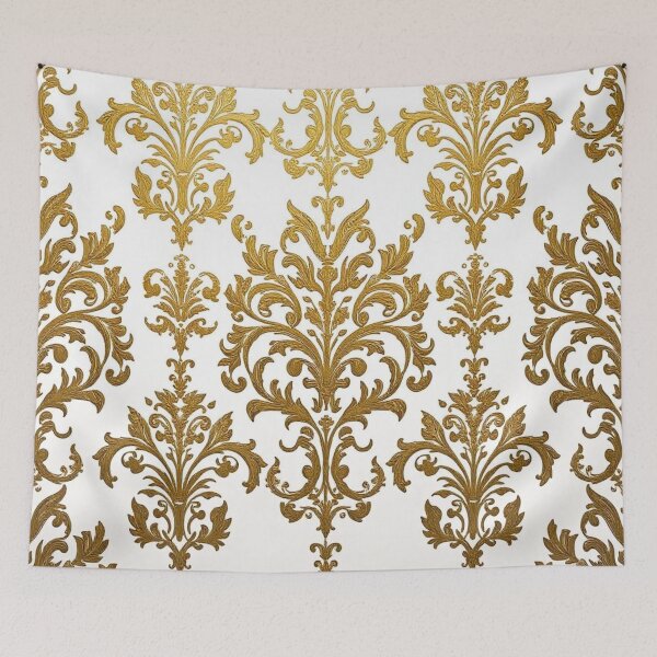 Item preview, White & Gold Damask  designed and sold by DesignsByPrnces.