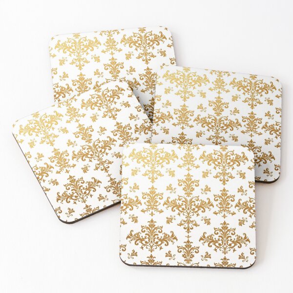 Item preview, White & Gold Damask  designed and sold by DesignsByPrnces.