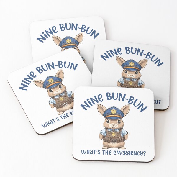 Item preview, Nine Bun-Bun What's the Emergency Cute Police Bunny designed and sold by LetMeTellYouWhy.
