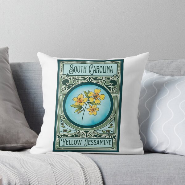 Item preview, Art Nouveau South Carolina flower yellow Jessamine designed and sold by Sylvi Alexander.