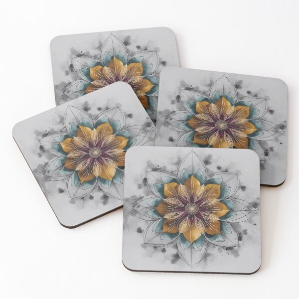 Item preview, abstract lotus mandala designed and sold by lepetitgekko.