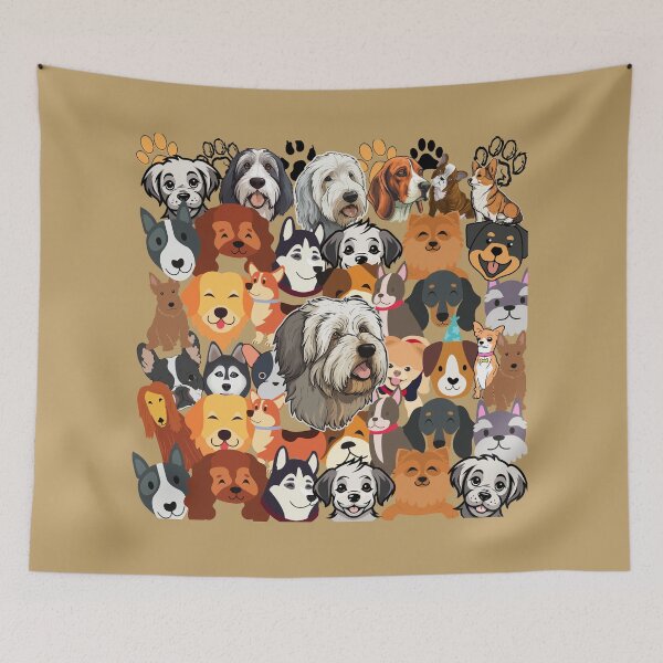 Item preview, A group  of dogs  are laughing and their colors are beautiful designed and sold by Graphollio-shop.