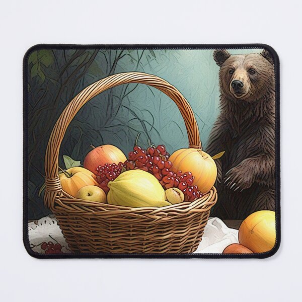 Item preview, bear and fruit basket 2024 tileartwork designed and sold by tileartwork.