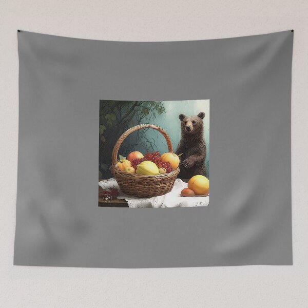Item preview, bear and fruit basket 2024 tileartwork designed and sold by tileartwork.
