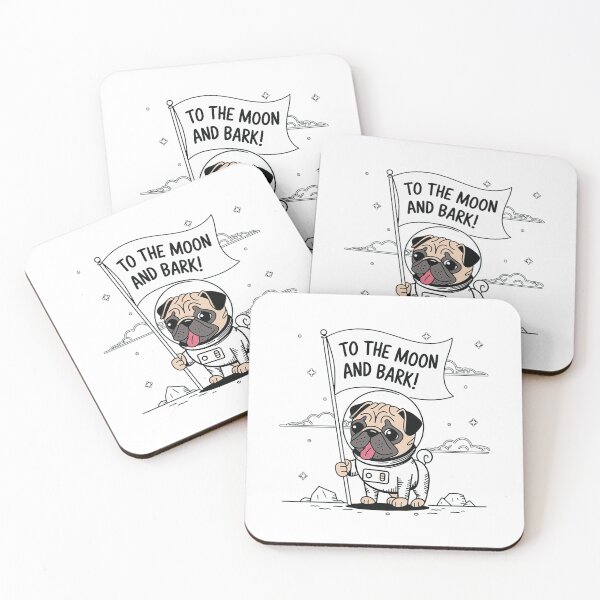 Item preview, To the moon and bark! Pug astronaut | designed and sold by pafkrusk.
