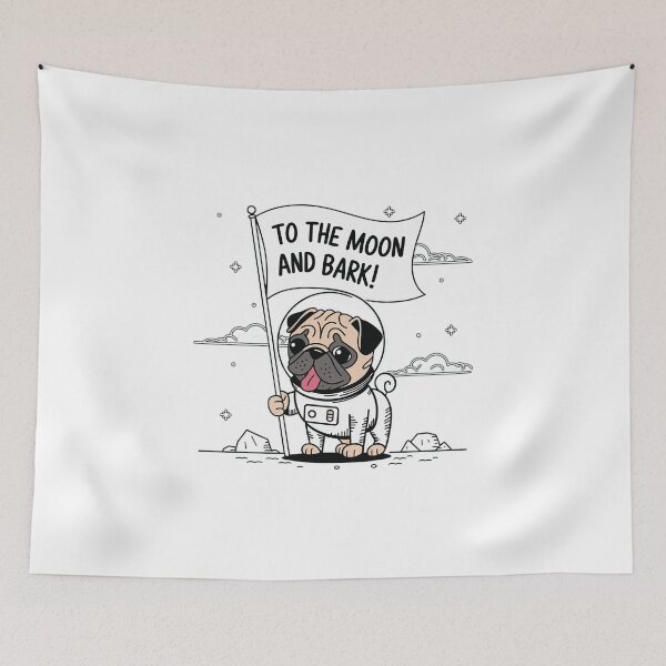 Item preview, To the moon and bark! Pug astronaut | designed and sold by pafkrusk.