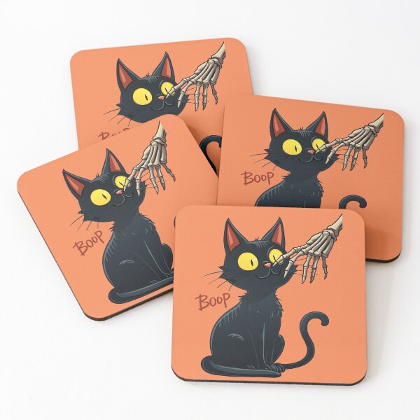 Item preview, Skeleton Hand Boop Black Cat Pet Women Girls Kids Cat Lover designed and sold by PurpleLoveStore.