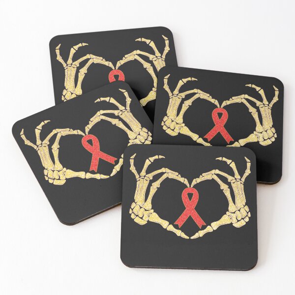 Item preview, Golden Skeleton Hands with Red Ribbon For Drug-Free Awareness designed and sold by elynne9.
