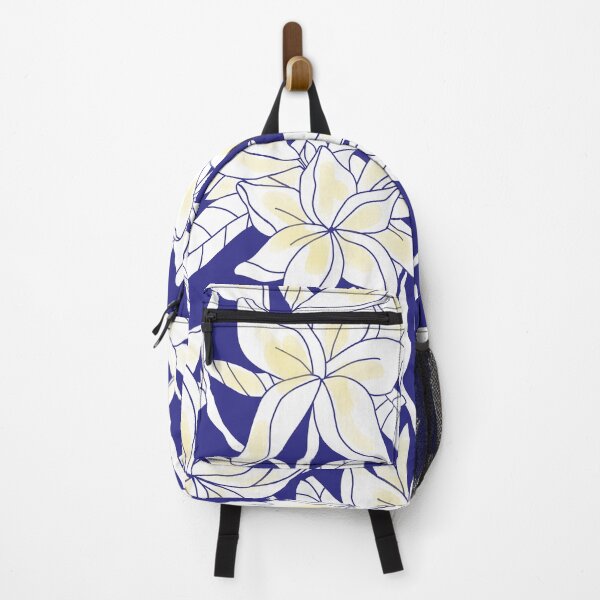 Item preview, Yellow Botanical Plumeria - indigo and white designed and sold by Linda Maliuana.