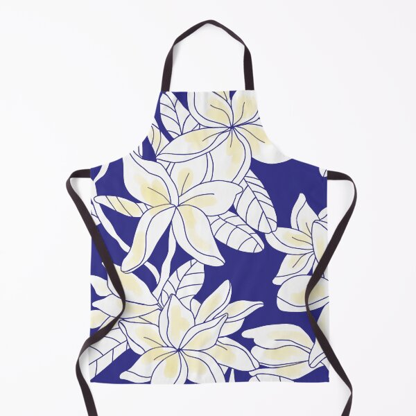 Item preview, Yellow Botanical Plumeria - indigo and white designed and sold by Linda Maliuana.