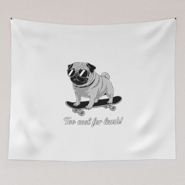 Item preview, Pug Skater | Too cool for leash! |  designed and sold by pafkrusk.