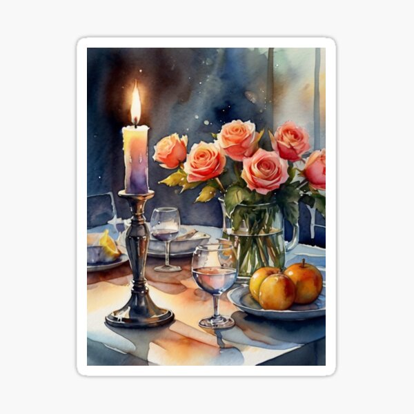 Item preview,   Elegant Table Setting with Flowers and Fruit designed and sold by KilianSzmid.
