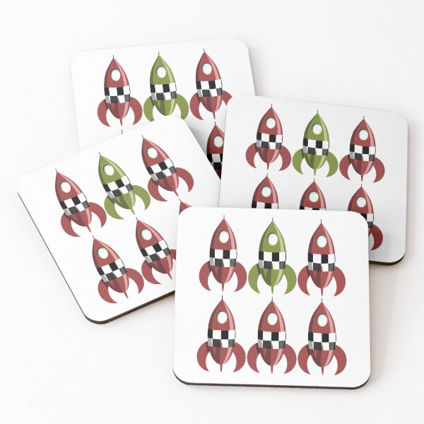 Item preview, Six Retro Rockets designed and sold by Ravvick.