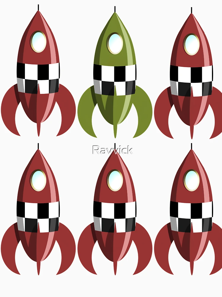 Thumbnail 6 of 6, Pullover Hoodie, Six Retro Rockets designed and sold by Ravvick.