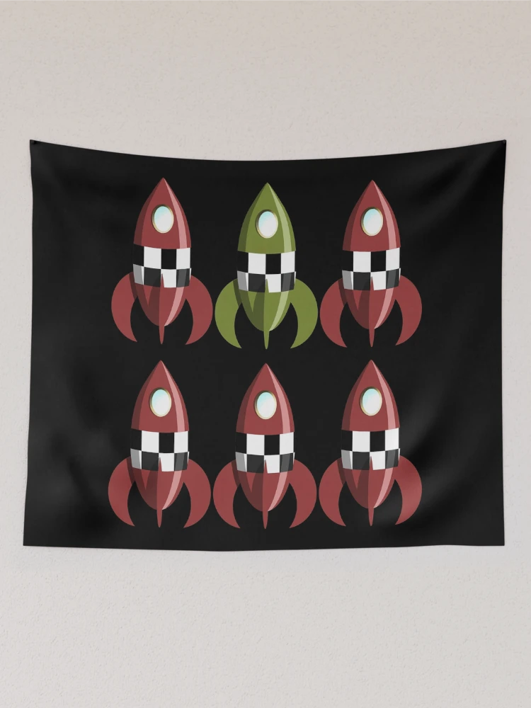 Thumbnail 2 of 3, Tapestry, Six Retro Rockets designed and sold by Ravvick.