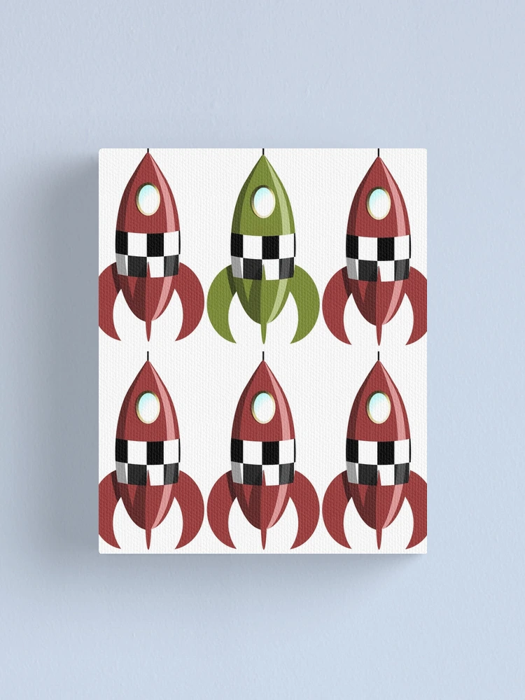Thumbnail 1 of 3, Canvas Print, Six Retro Rockets designed and sold by Ravvick.