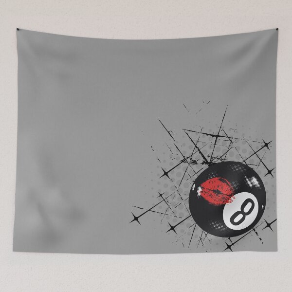 Item preview, 8 Ball Kiss Lips Y2K Art Black and White designed and sold by digifaxdesign.