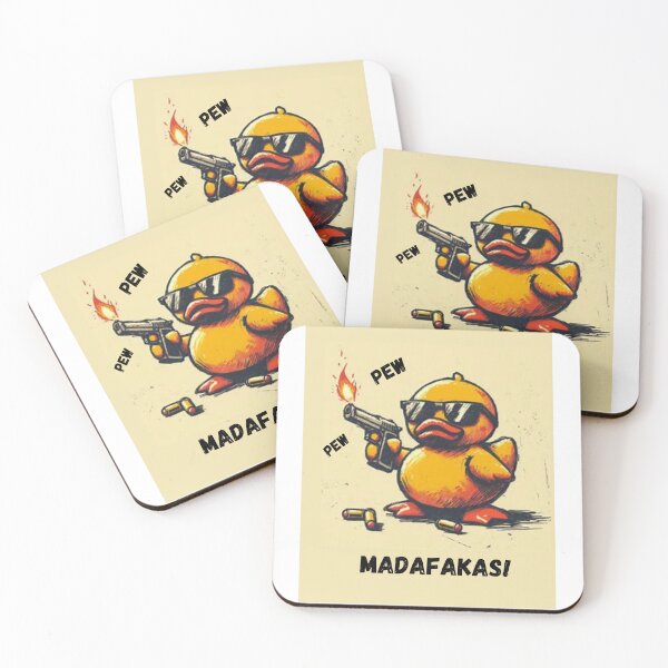 Item preview,  PEW PEW MADAFAKAS! CUTE DUCK POSTER designed and sold by inkfluenceart.