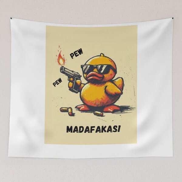 Item preview,  PEW PEW MADAFAKAS! CUTE DUCK POSTER designed and sold by inkfluenceart.