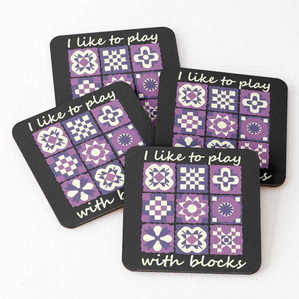 Item preview, I like to play with blocks - purple quilt designed and sold by EvergreenWhimsy.