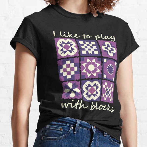 Item preview, I like to play with blocks - purple quilt designed and sold by EvergreenWhimsy.