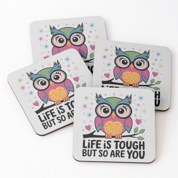 Item preview, Colorful Owl Tough Life Inspirational Design designed and sold by love3617.
