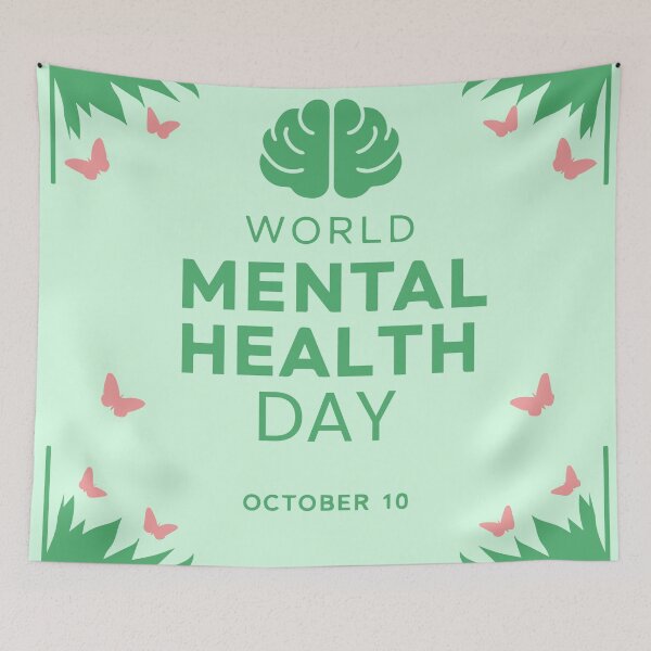 Item preview, World Mental Health Day Poster Flat TYPOGRAPHY Illustration designed and sold by AtonuHaque.