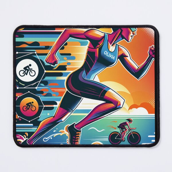Item preview, Dynamic Triathlete Olivia - Swim, Bike, Run designed and sold by Triathlongram.
