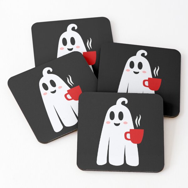 Item preview, halloween coffee drinking ghost funny designed and sold by Gossip Rag.