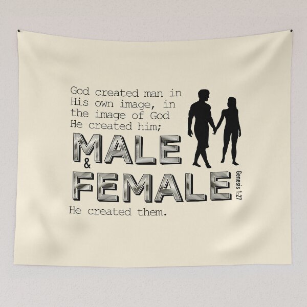 Item preview, God created Man and Female designed and sold by ZwoDots.