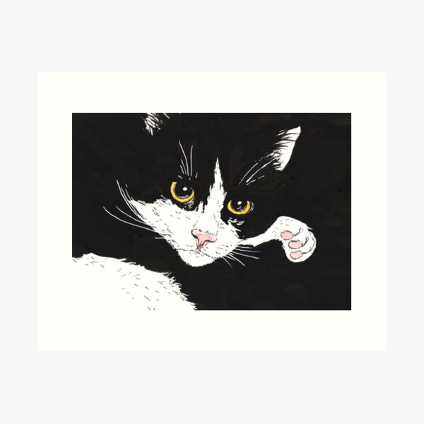 Tuxedo cat Art Print