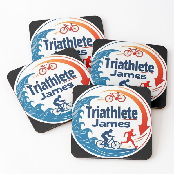 Artikelvorschau, Dynamischer Triathlet James – Schwimmen, Radfahren, Laufen entworfen und verkauft von Triathlongram.