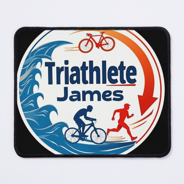Item preview, Dynamic Triathlete James - Swim, Bike, Run designed and sold by Triathlongram.